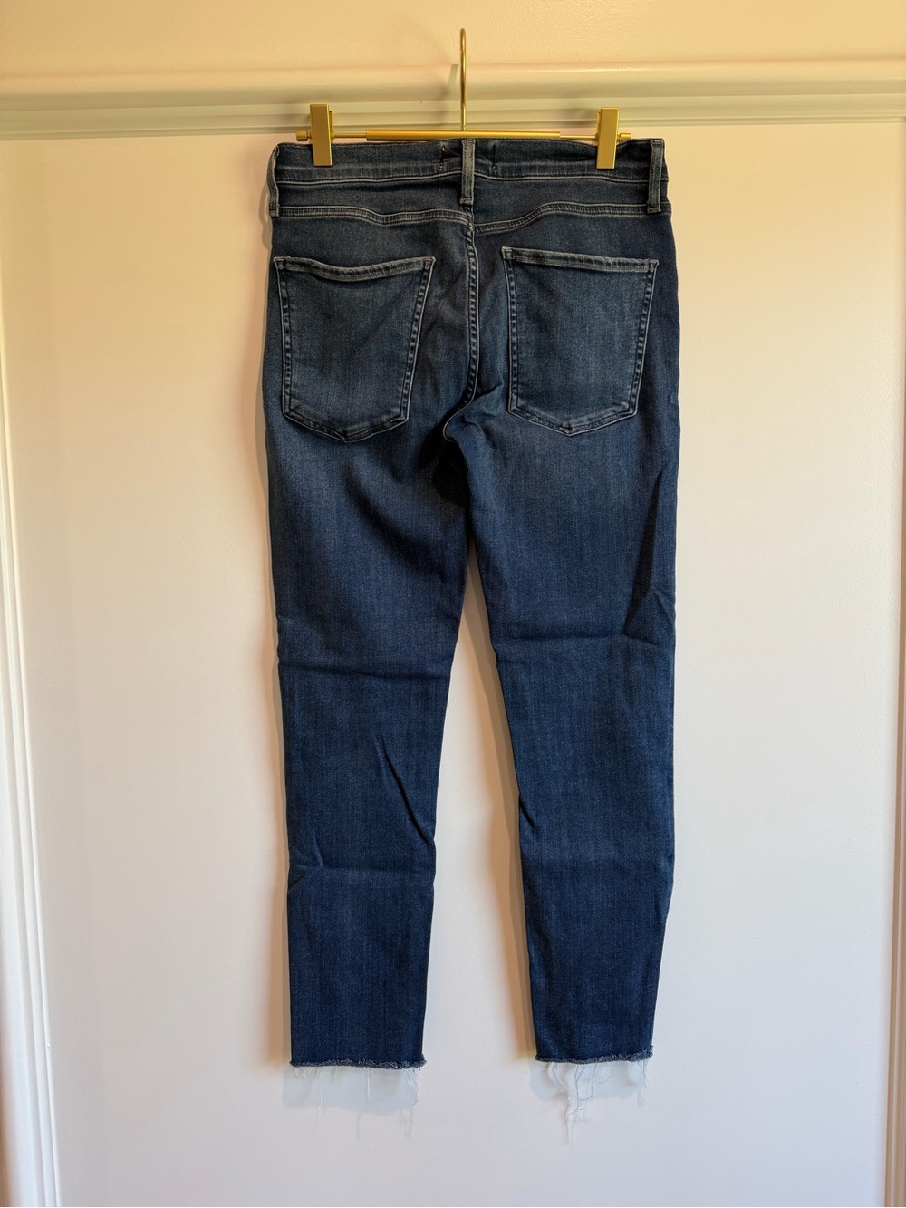 Agolde Dark Blue High-Rise Cropped Slim Jeans - Picture 3 of 4